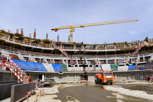 LMS specialists are building the fifth floor of the «Arena Omsk»