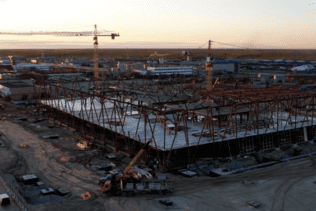 Construction dynamics of Novy Urengoy airport terminal in September