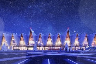 Динамика строительства нового терминала аэропорта Новый Уренгой, октябрь 2021