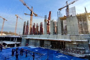 LMS has installed 2,850 tons of reinforcement on the project of the 5th quarter of Ostrov Residential Complex