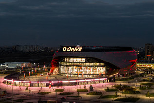 Testing the architectural illumination of the G-Drive Arena