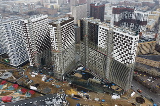 Facade works in the 16-18 buildings of the Residential Complex «Symvol» are 80% completed