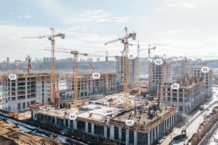 Dynamics of construction of the fifth quarter of the residential complex «Ostrov» in Moscow