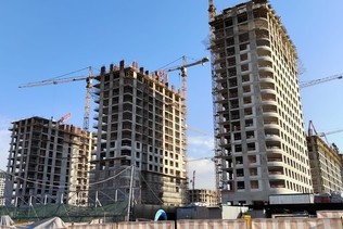 Dynamics of construction of the fifth quarter of the residential complex «Ostrov» in Moscow in April