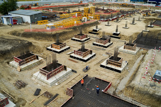 Dynamics of construction of the new terminal of the Mineralnye Vody airport in August