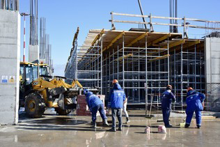 Builders of the new Voronezh airport terminal have reached the second floor level